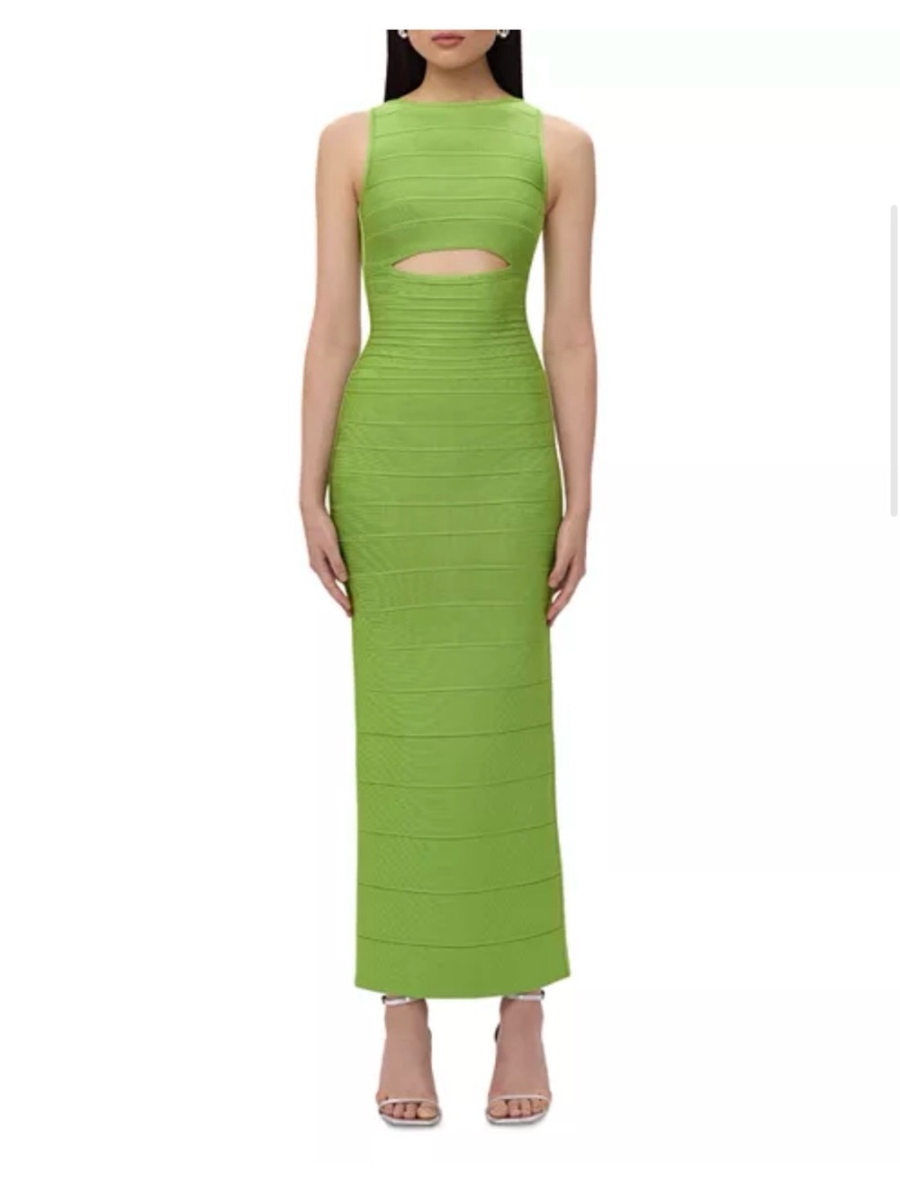 Tanya Sleeveless Lime Cutout Gown